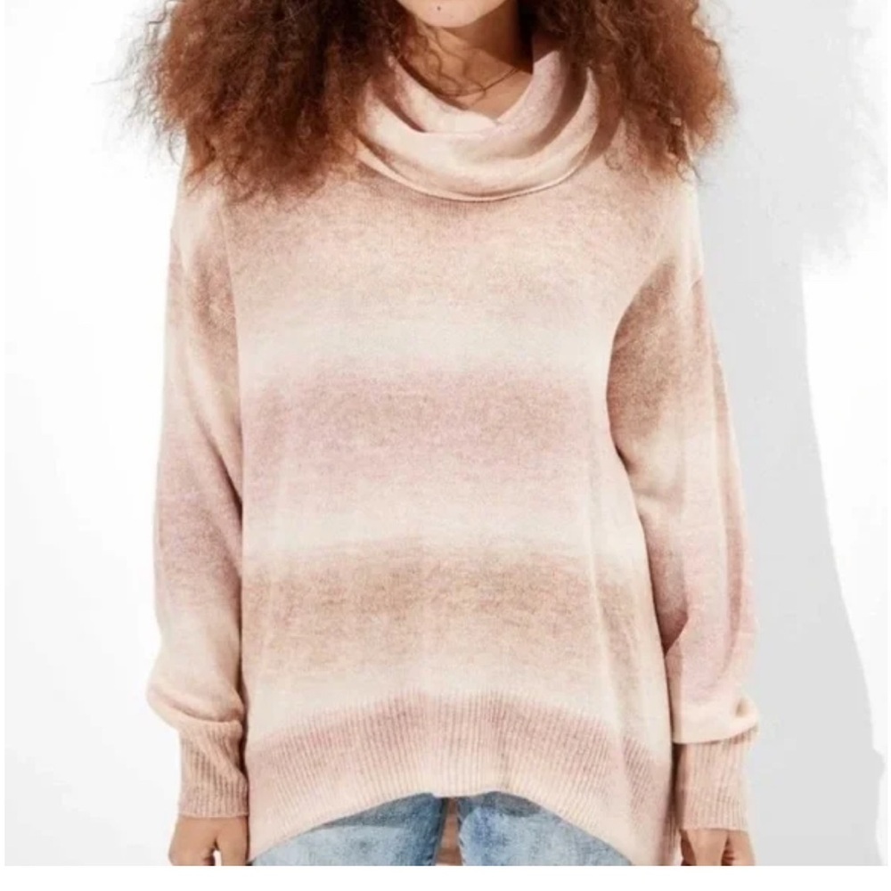 American Eagle Outfitters Ombre Turtleneck Sweater Cowl Neck Soft Cozy Sweater S